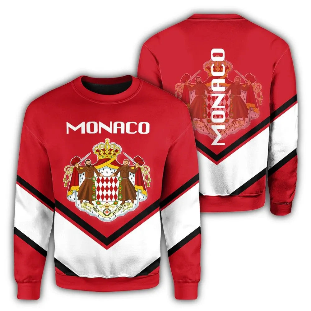 Monaco Coat Of Arms Sweatshirt Lucian Style RLT6 - Wonder Print Shop