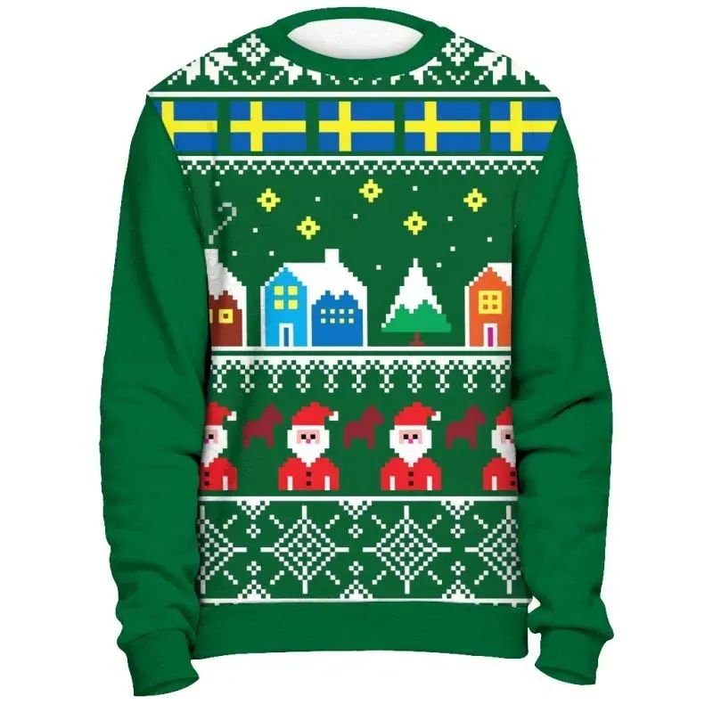 Sweden Christmas Pattern Sweatshirt RLT7 - Wonder Print Shop