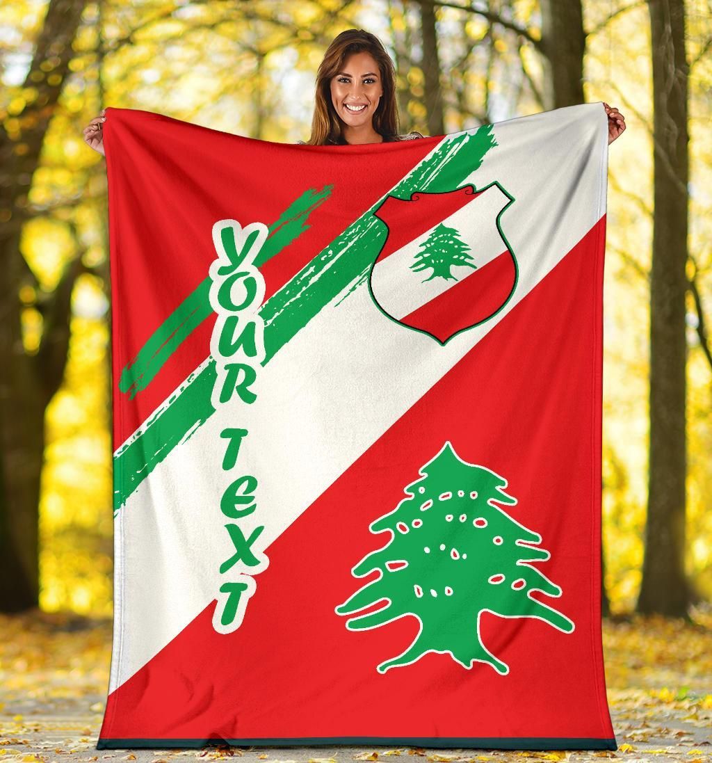 lebanon-personalised-premium-blanket-lebanon-flag-polygon-style24