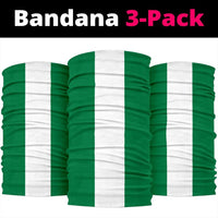 Set of 3 Nigeria flag bandanas in green and white vertical stripes