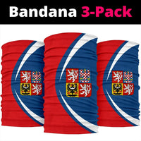 Sada 3 bandan s potiskem vlajky ČR, červená a modrá pruhy se znaky