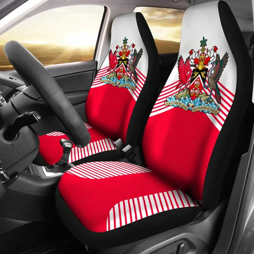 Trinidad and Tobago White Coat Of Arms car_seat_cover RLT6 - Wonder Print Shop