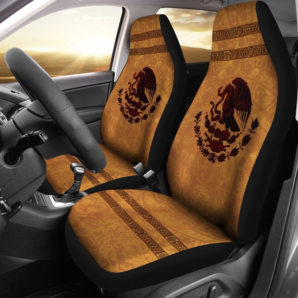 mexico-car-seat-covers-maya-coat-of-arms-vintage