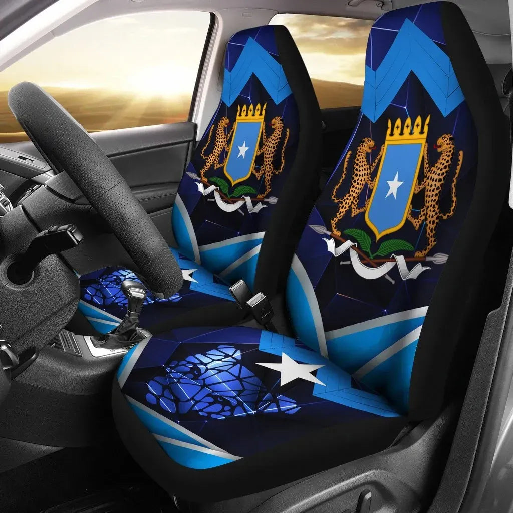 Somalia Car Seat Covers Coat Of Arms Somalia With Leopard RLT8 - Wonder Print Shop