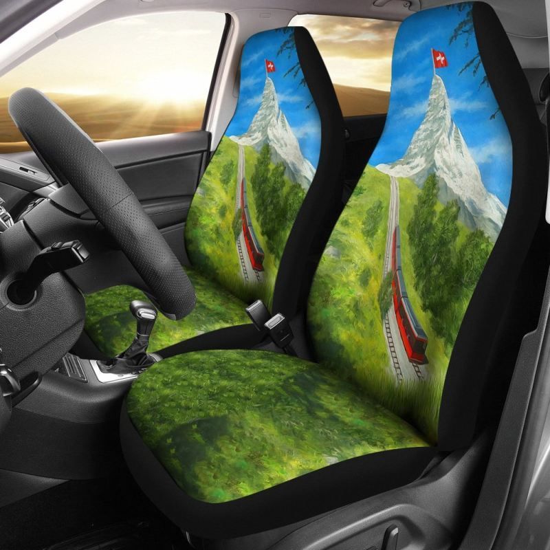 Switzerland Flag With Matterhorn Car Seat Covers RLT13 - Wonder Print Shop