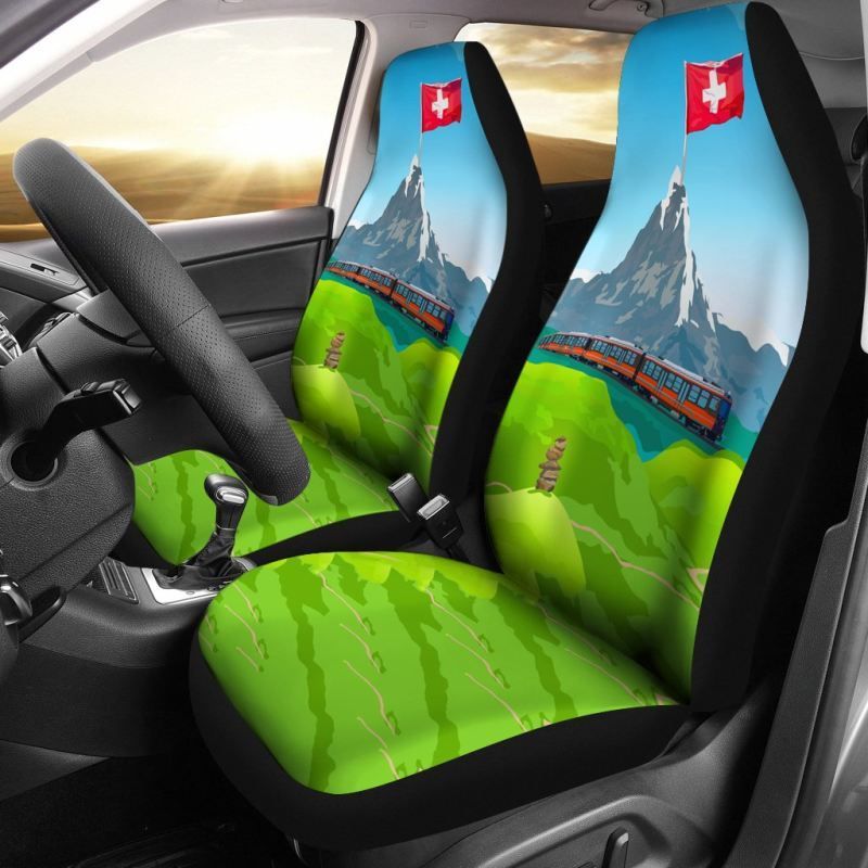 Switzerland Matterhorn and Flag Car Seat Covers RLT13 - Wonder Print Shop