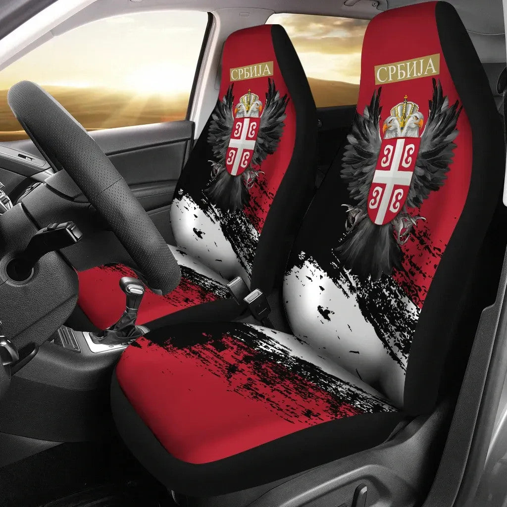 Serbia Car Seat Covers Serbian Eagle Tattoo RLT7 - Wonder Print Shop