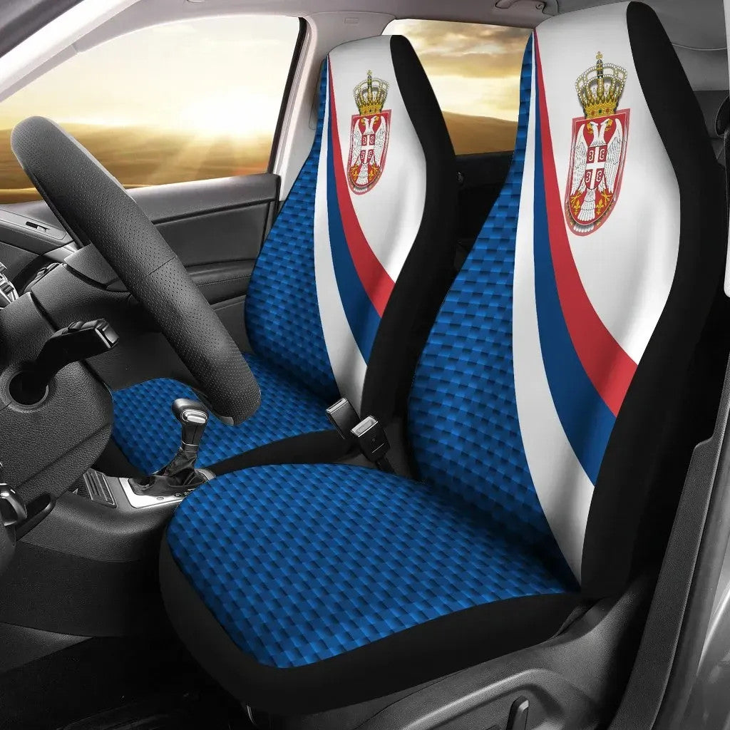 Serbia Car Seat Covers Serbia Flag Blue RLT7 - Wonder Print Shop