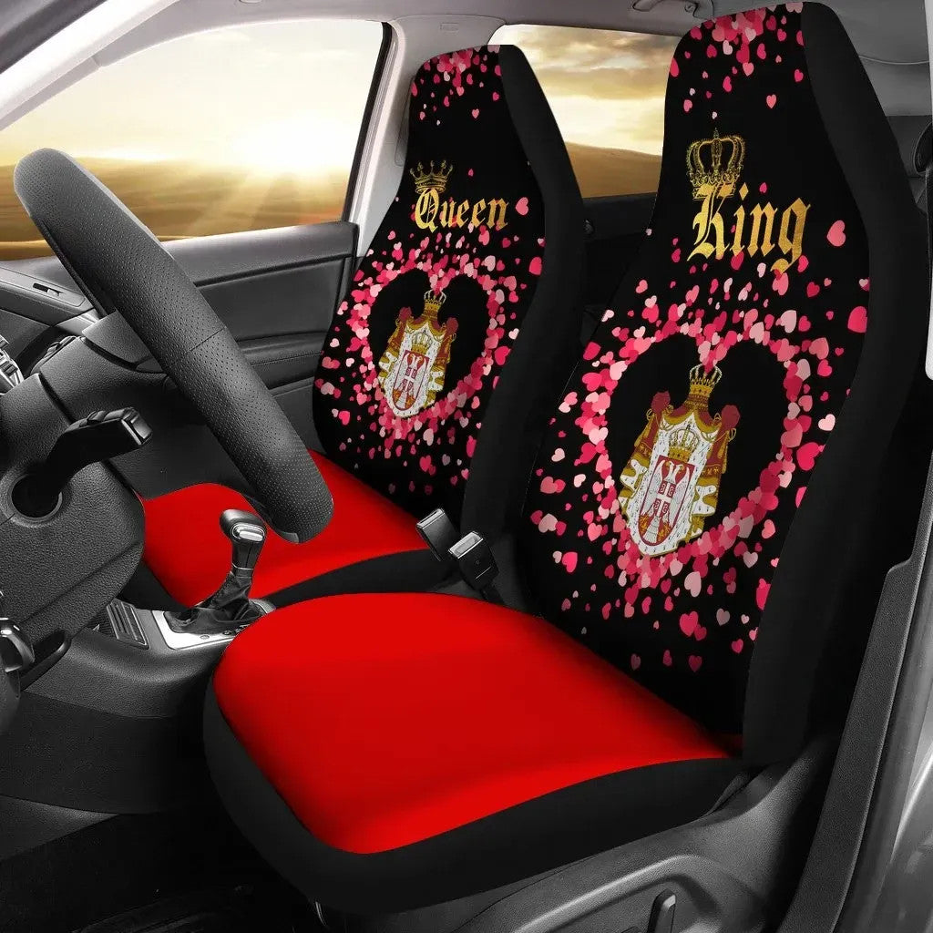 Serbia Car Seat Cover Couple King/Queen Set Of Two RLT7 - Wonder Print Shop