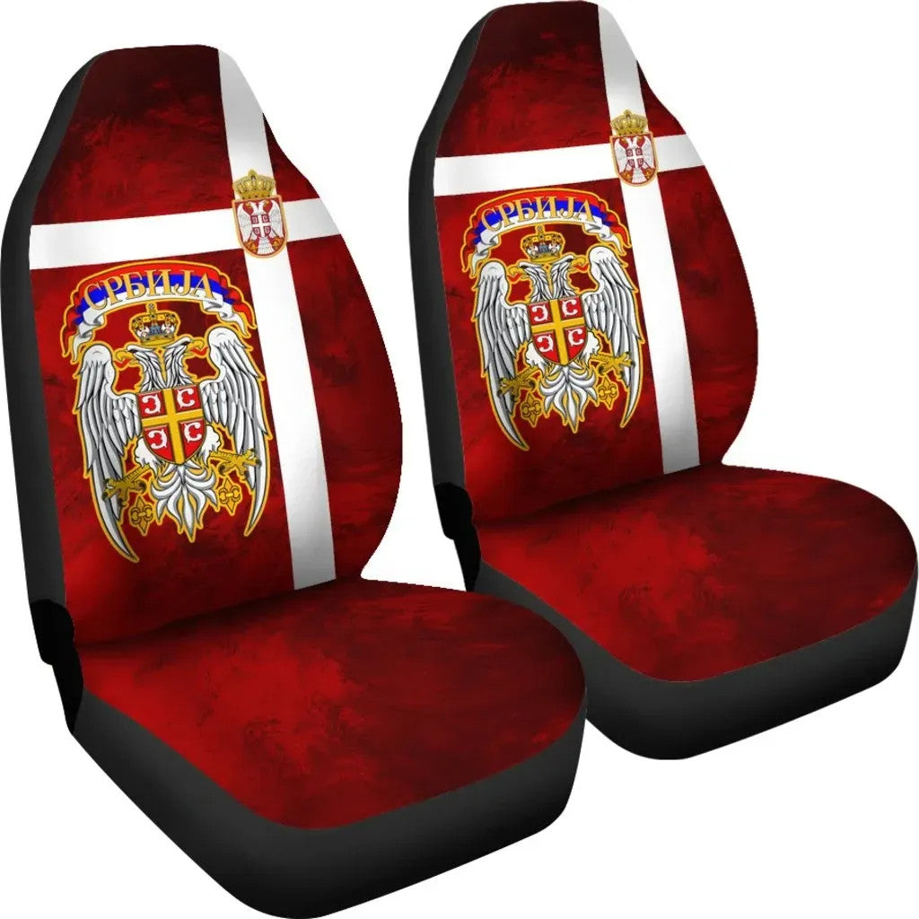 Serbia Car Seat Covers Best Serbian Eagle Tattoo RLT7 - Wonder Print Shop