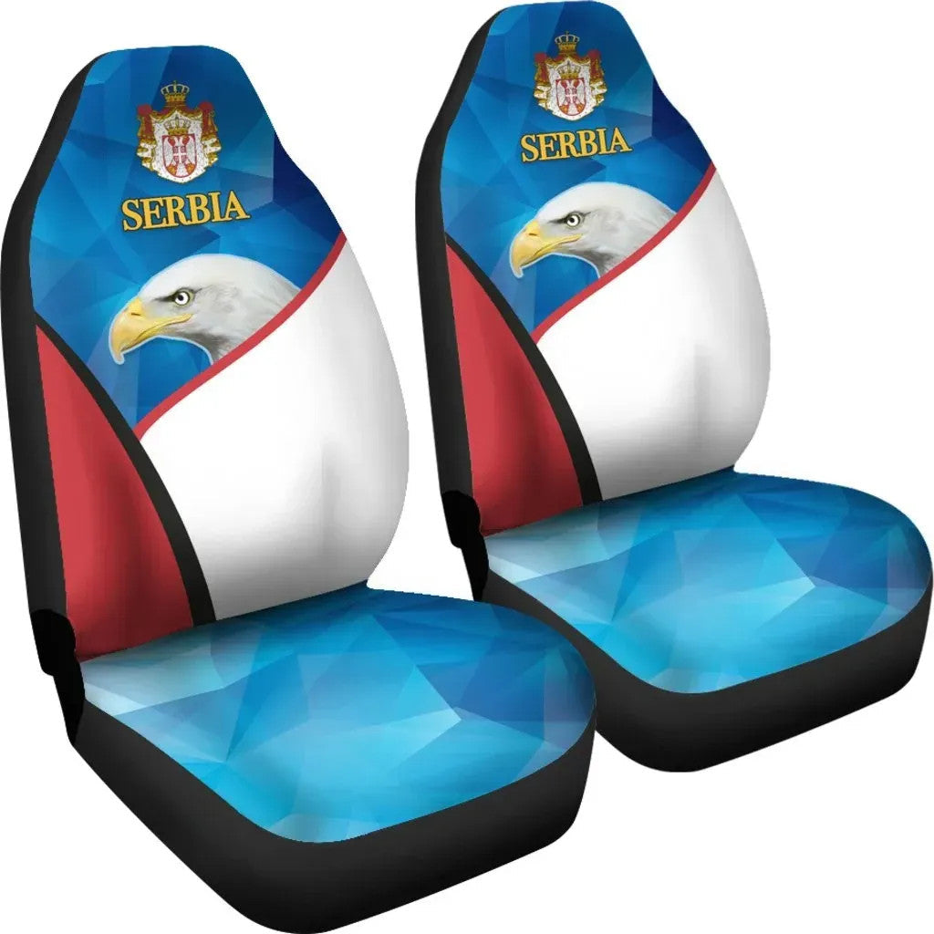 Serbia Car Seat Covers White Eagle Version RLT7 - Wonder Print Shop