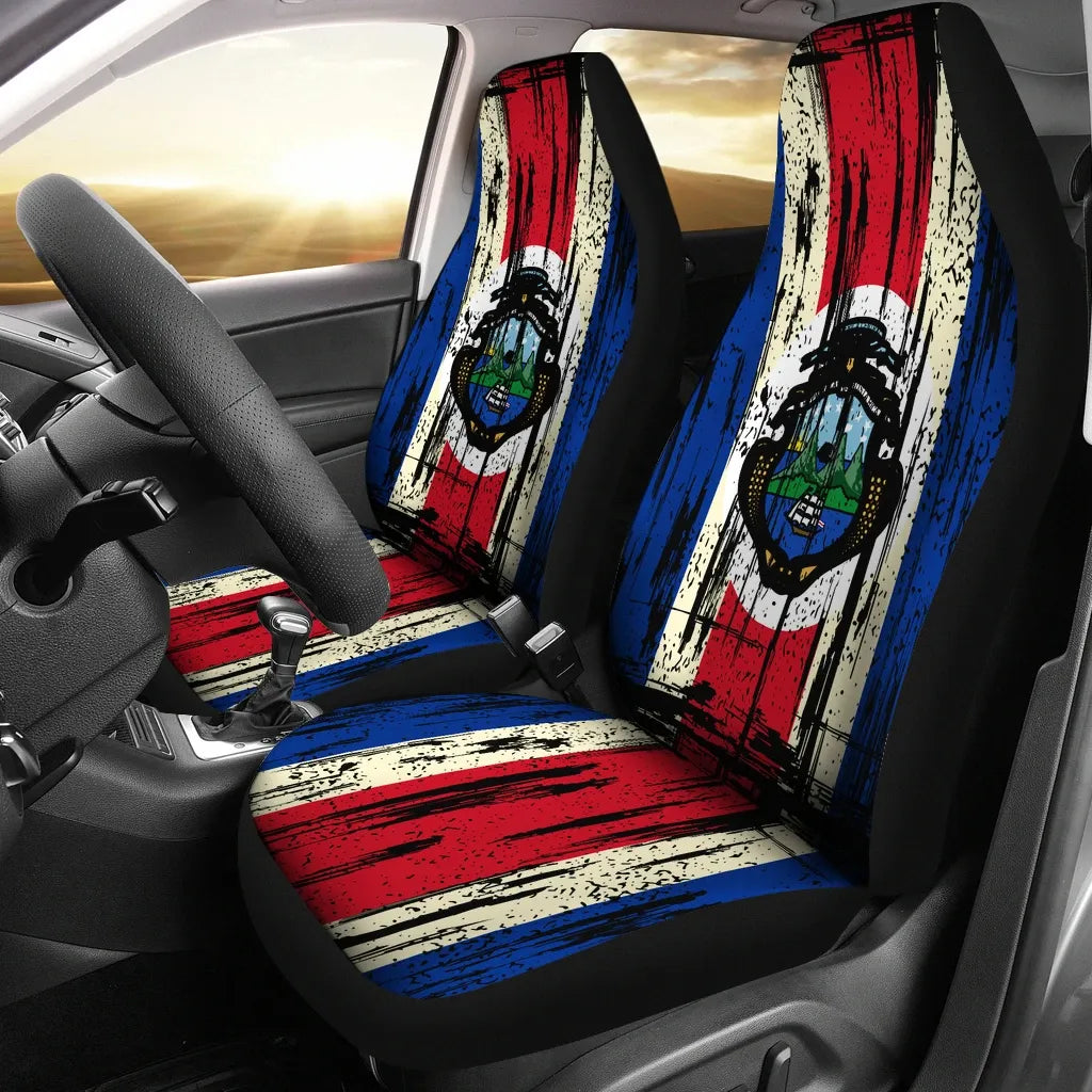 Costa Rica Grunge Flag Car Seat Cover RLT13 - Wonder Print Shop