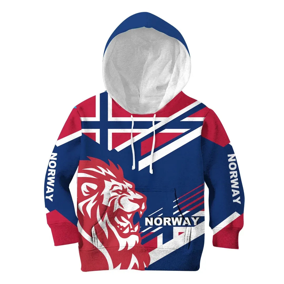 Wonder Print Shop Hoodie Kid - Norway Lion Flag Special Edition RLT7 - Wonder Print Shop