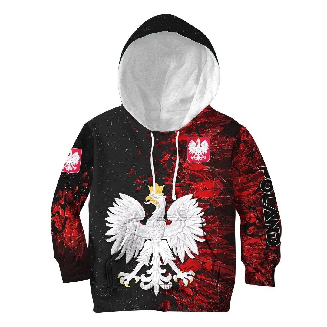 Poland Hoodie Kid Coat of Arms Special RLT7 - Wonder Print Shop