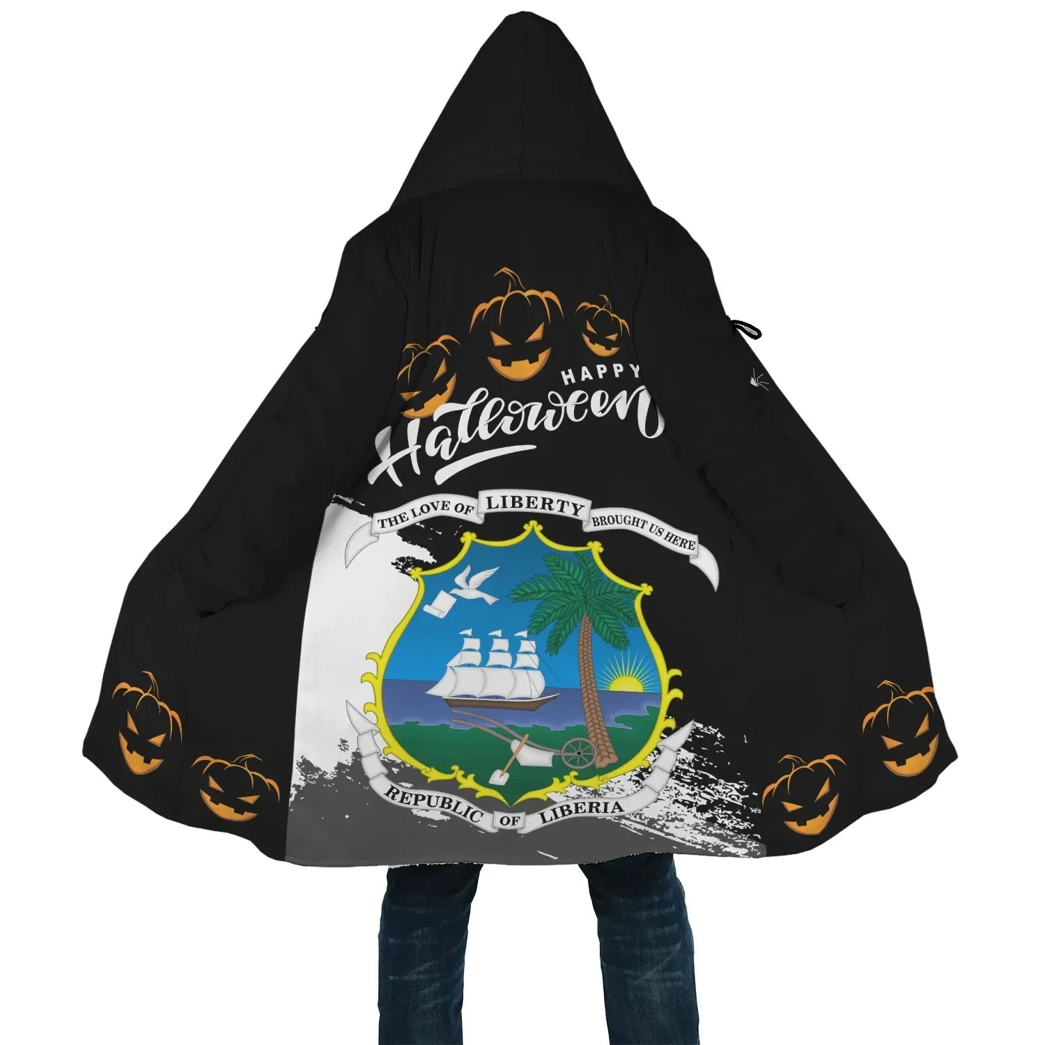 Liberia Halloween Hooded Coats RLT6 - Wonder Print Shop