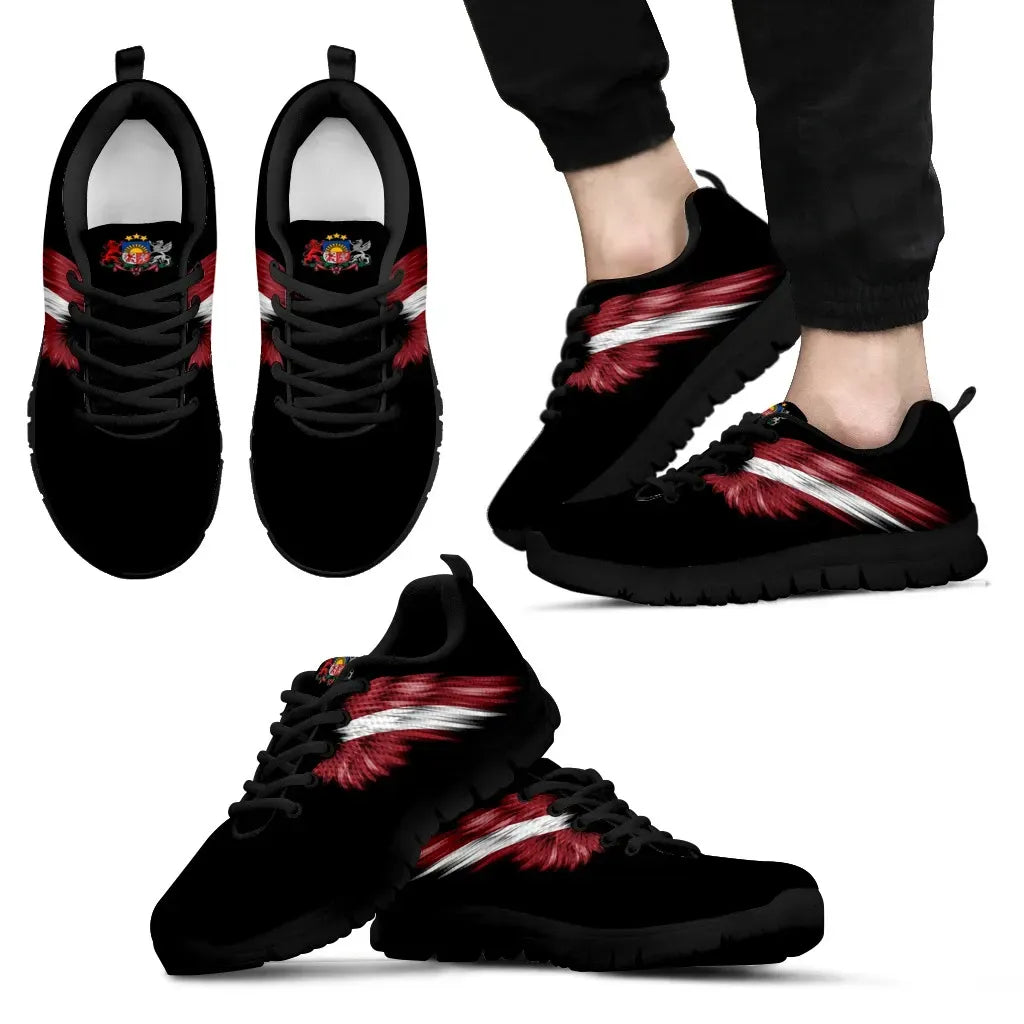 Latvia Shoes - Latvia Wings Sneakers Black Version RLT6 - Wonder Print Shop