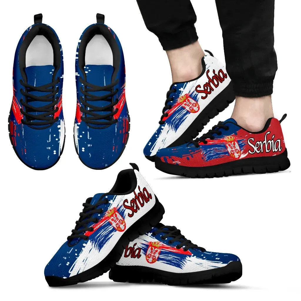 Serbia Sneakers Serbia Flag Men's/Women's/Kid's RLT7 - Wonder Print Shop