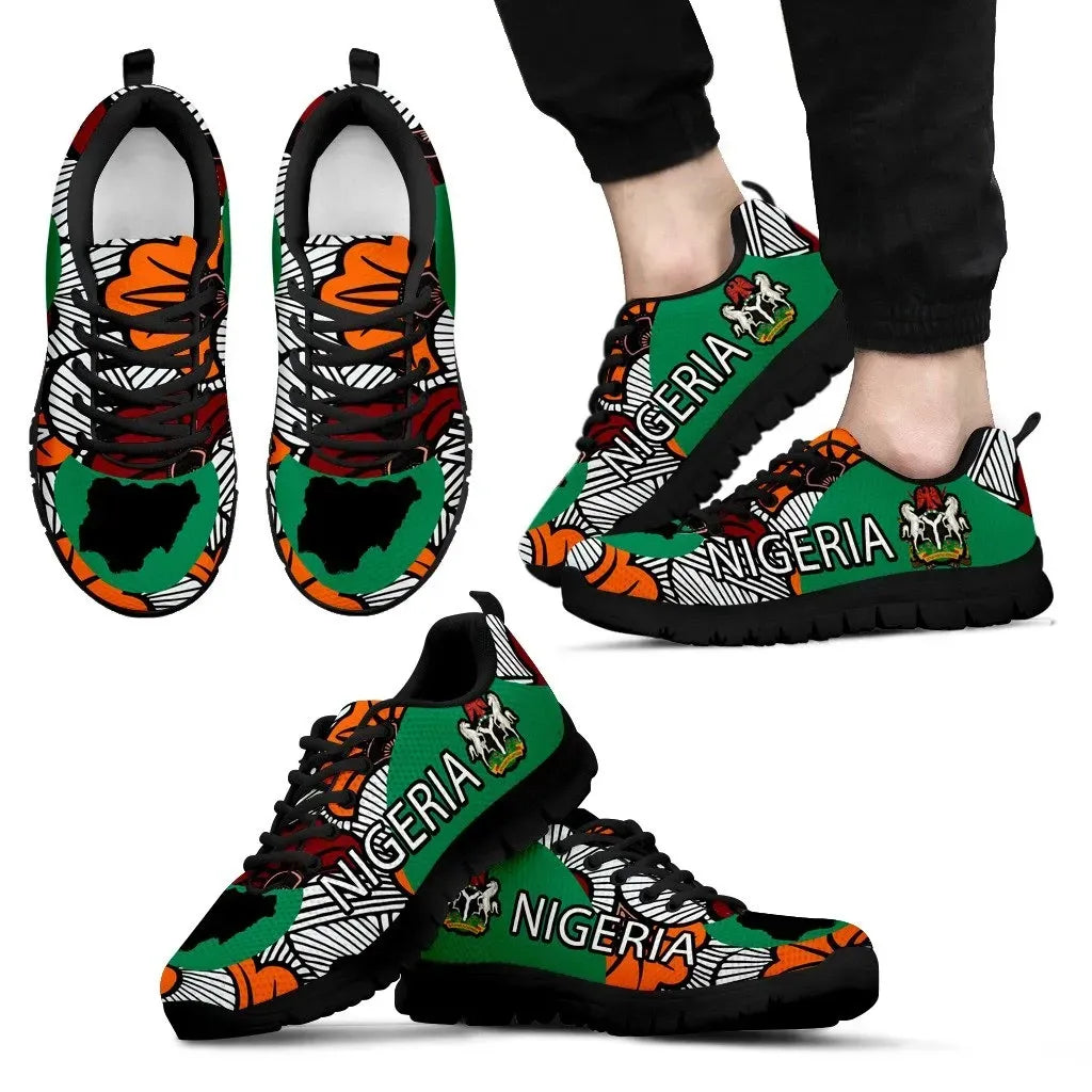 Nigeria Running Shoes Ankara Pattern RLT8 - Wonder Print Shop