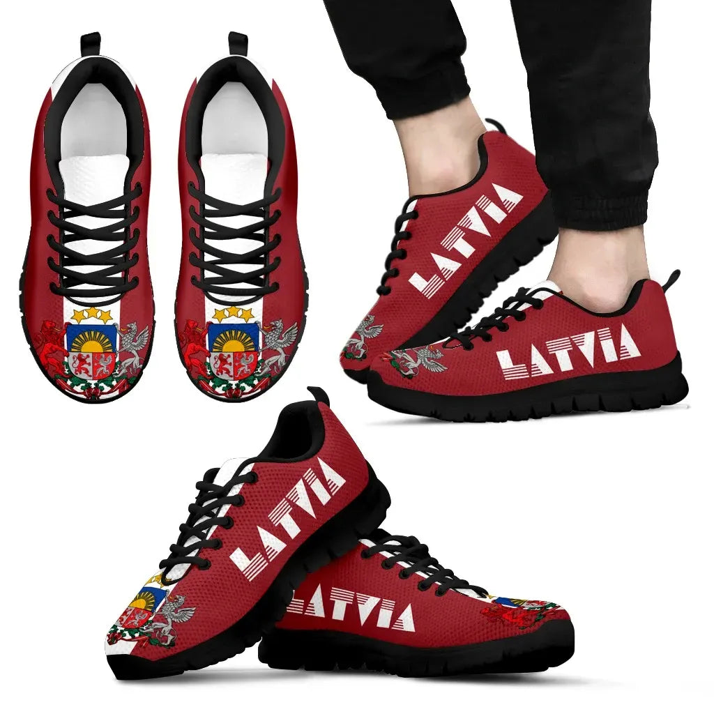 Latvia Flag Sneakers - Coat Of Arms RLT6 - Wonder Print Shop