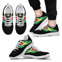 White sole sneakers with multicolor wing design on side, lace-up low-top shoes