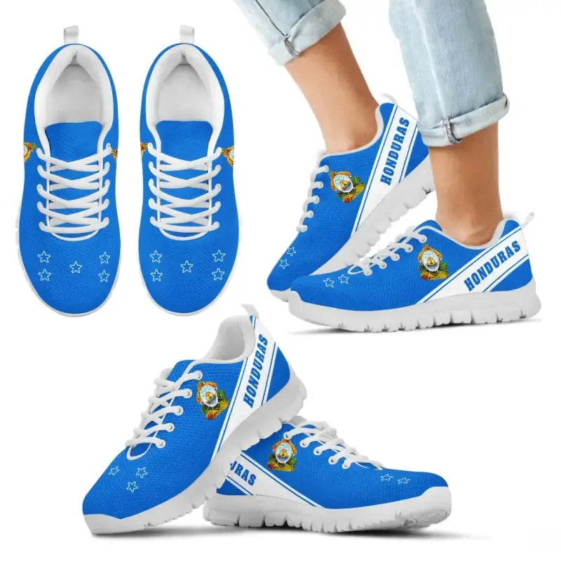 Honduras Flag Sneakers - Line Style RLT8 - Wonder Print Shop