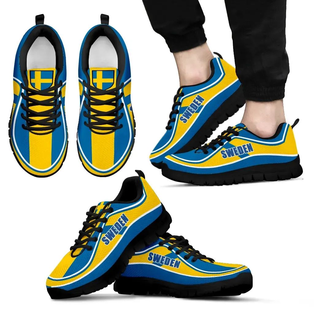 Sweden Flag Color Sneakers RLT7 - Wonder Print Shop