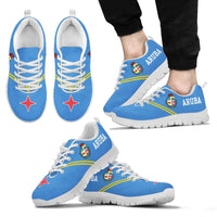 Aruba Rising Sneaker blau mit weißer Sohle, Schnürung und ARUBA-Schriftzug