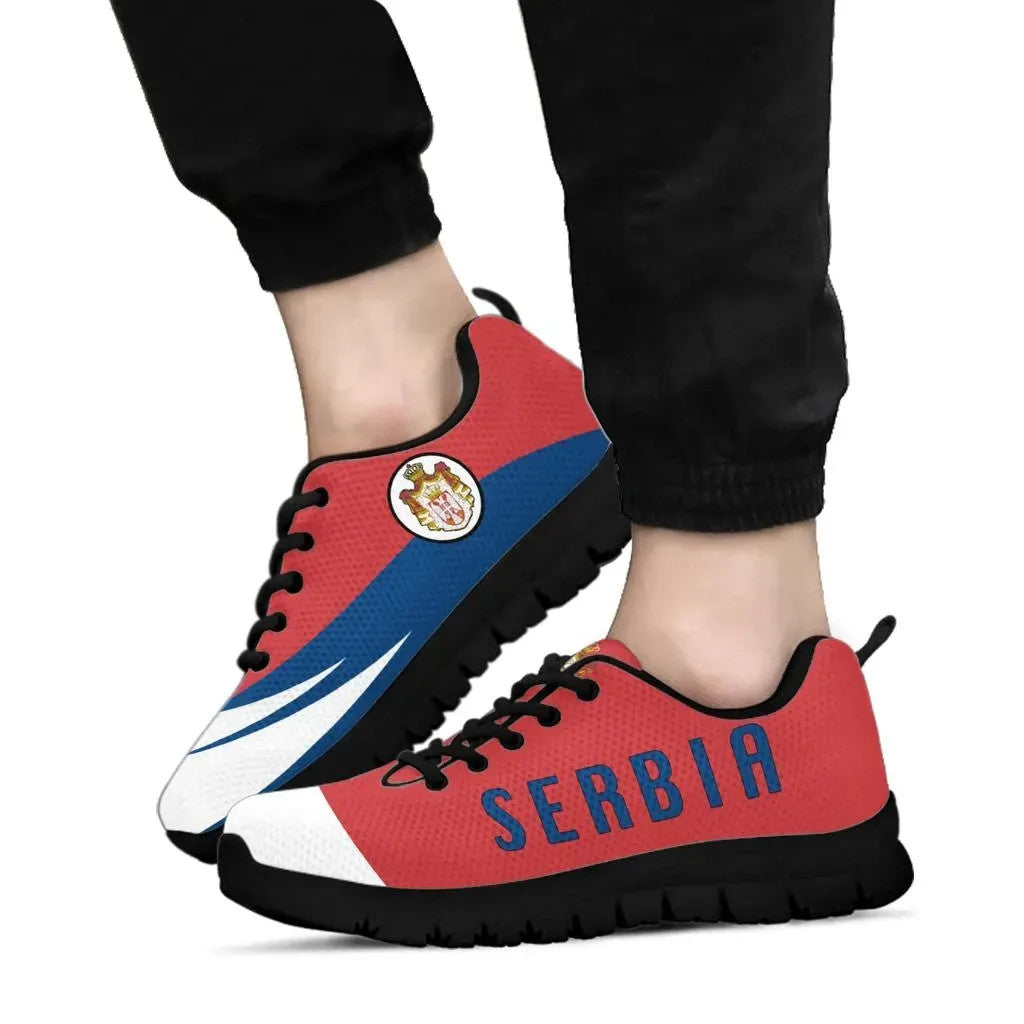 Serbia Sneakers Flag Wave Style RLT7 - Wonder Print Shop