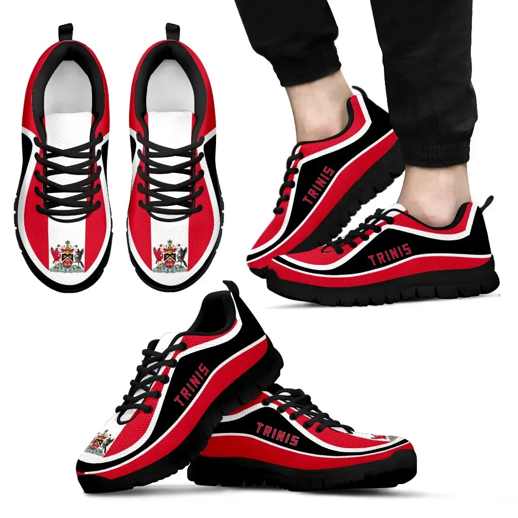 Trinidad and Tobago Flag Sneakers Sport RLT6 - Wonder Print Shop