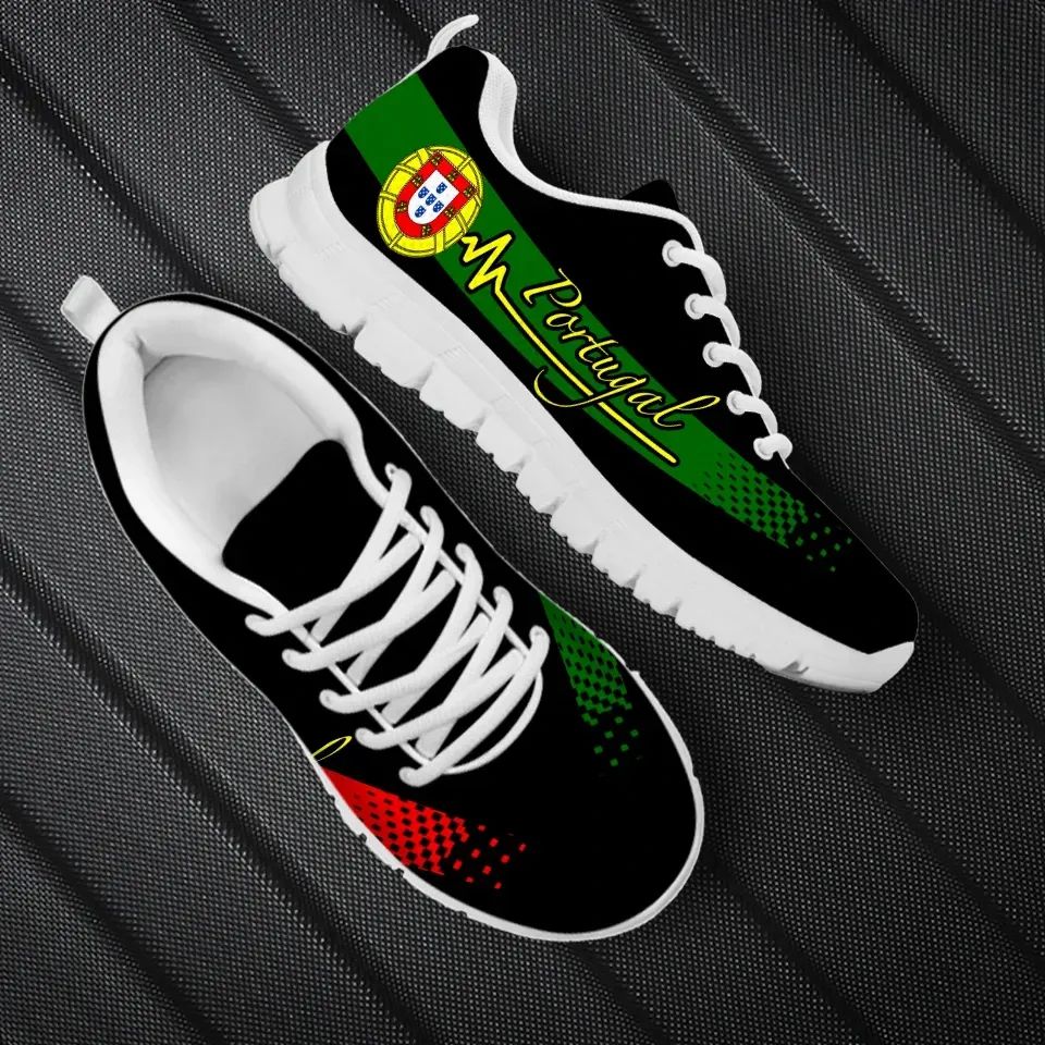 Portugal Heartbeat Sneakers National Flag Color RLT7 - Wonder Print Shop