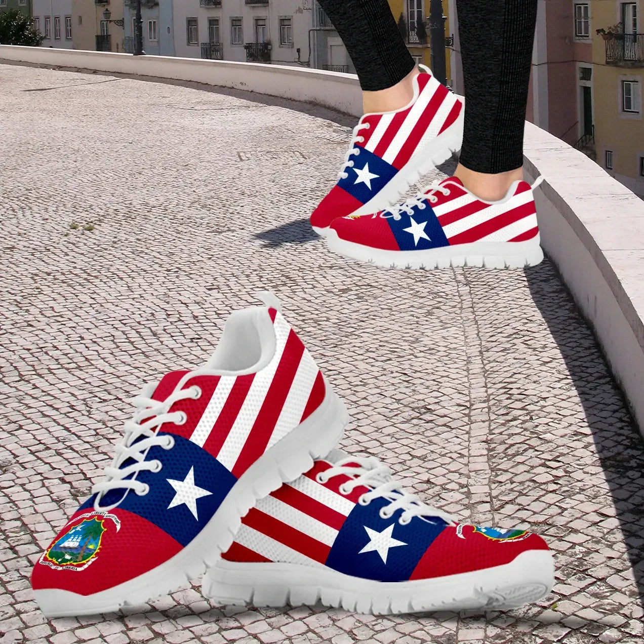 Liberian Sneakers - Flag and Coat Of Arms Of Liberia Shoes RLT6 - Wonder Print Shop