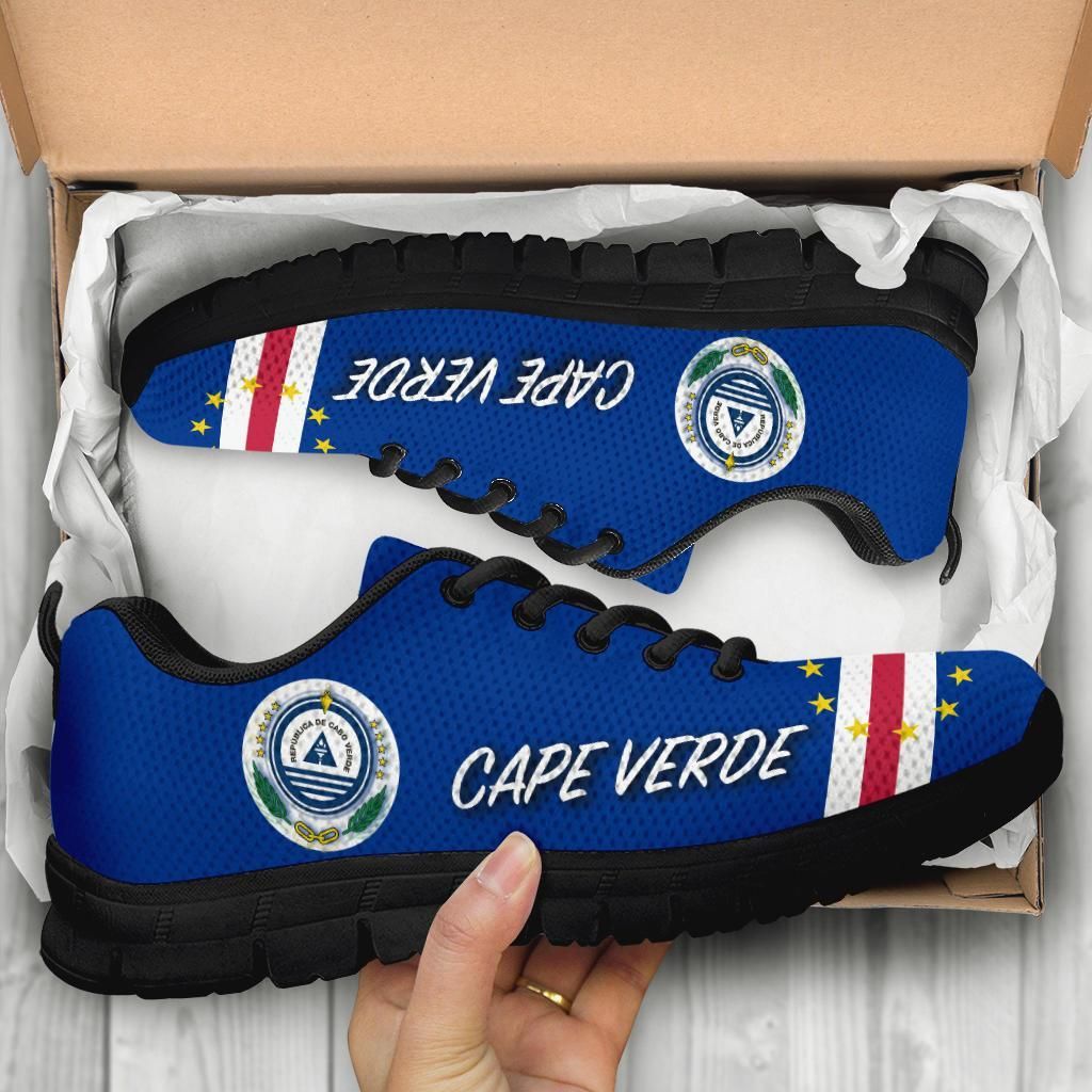 Cape Verde Sneakers - Flag With Coat Of Arm RLT7 - Wonder Print Shop