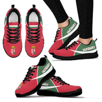 Hungary active sneakers with red uppers, green side panel, and black laces
