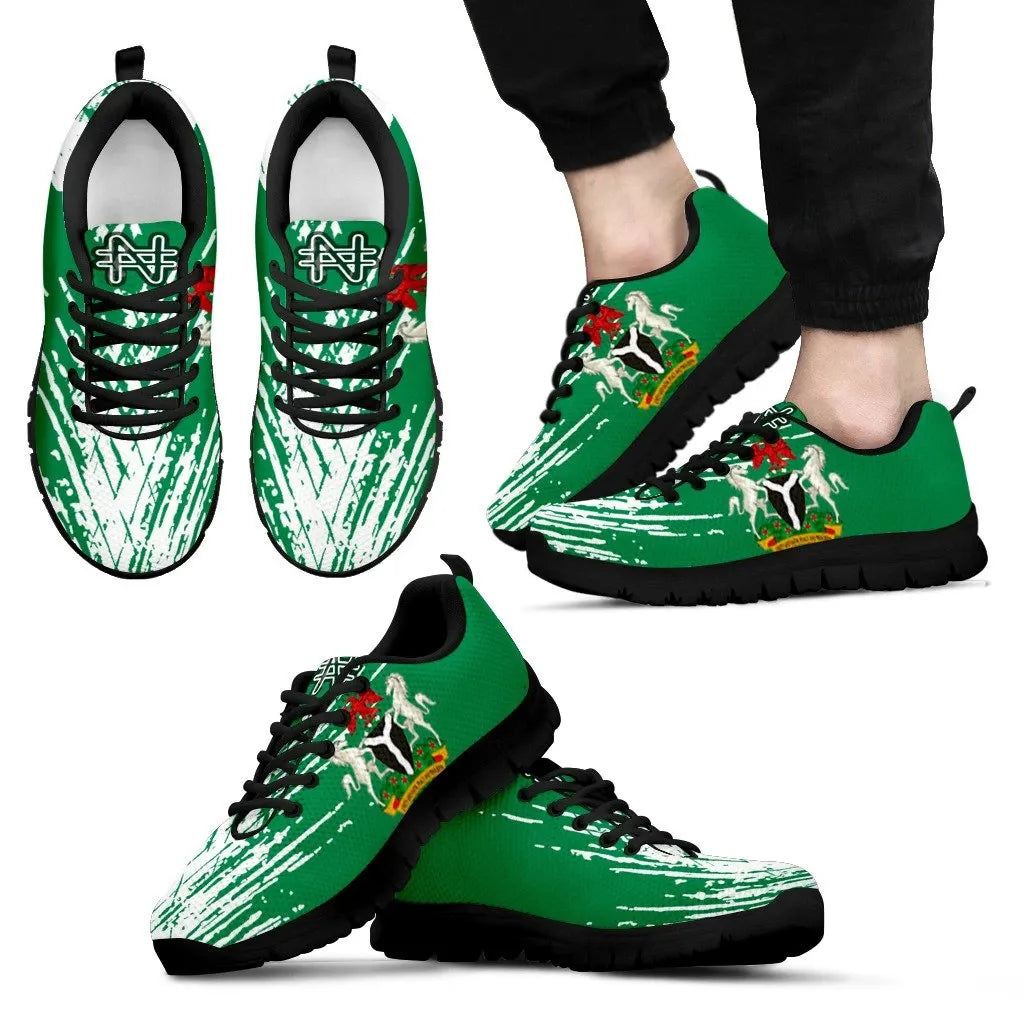 Nigeria Sneakers Flag and Coat Of Arm RLT8 - Wonder Print Shop