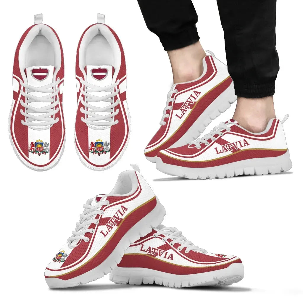 Latvia Flag Color Sneakers RLT6 - Wonder Print Shop