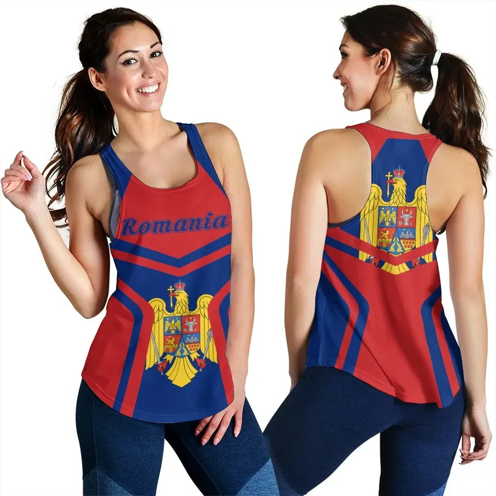 Romania Coat Of Arms Women Racerback Tank My Style RLT13 - Wonder Print Shop