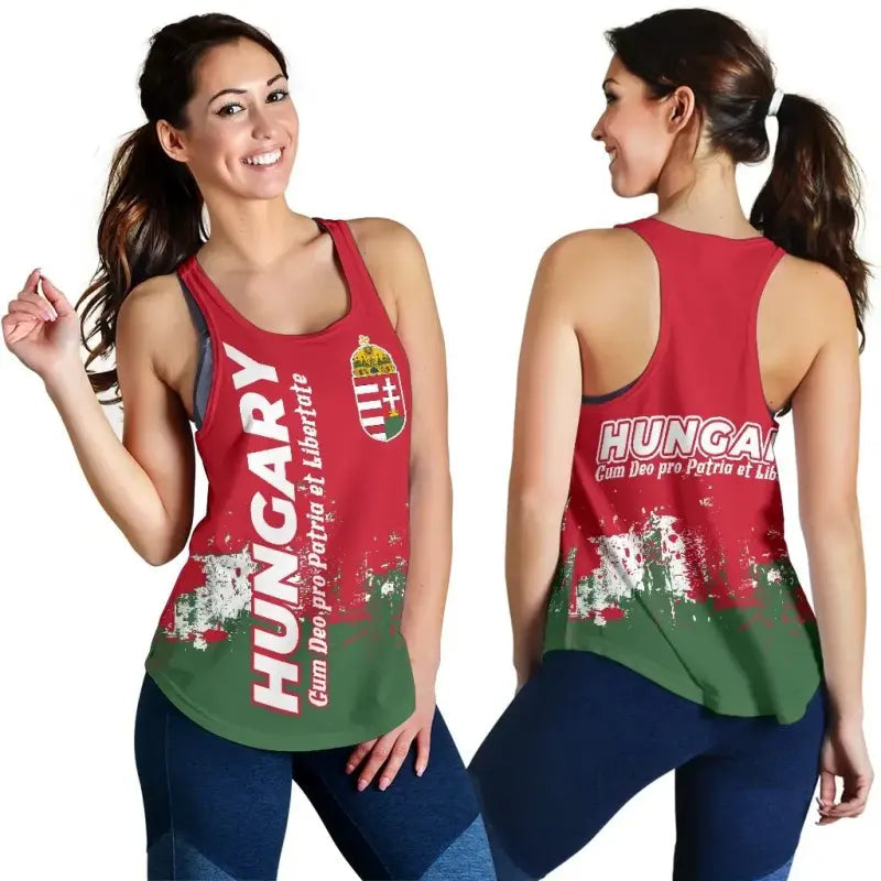 Hungary Womens Racerback Tank, Smudge Style RLT8 - Wonder Print Shop