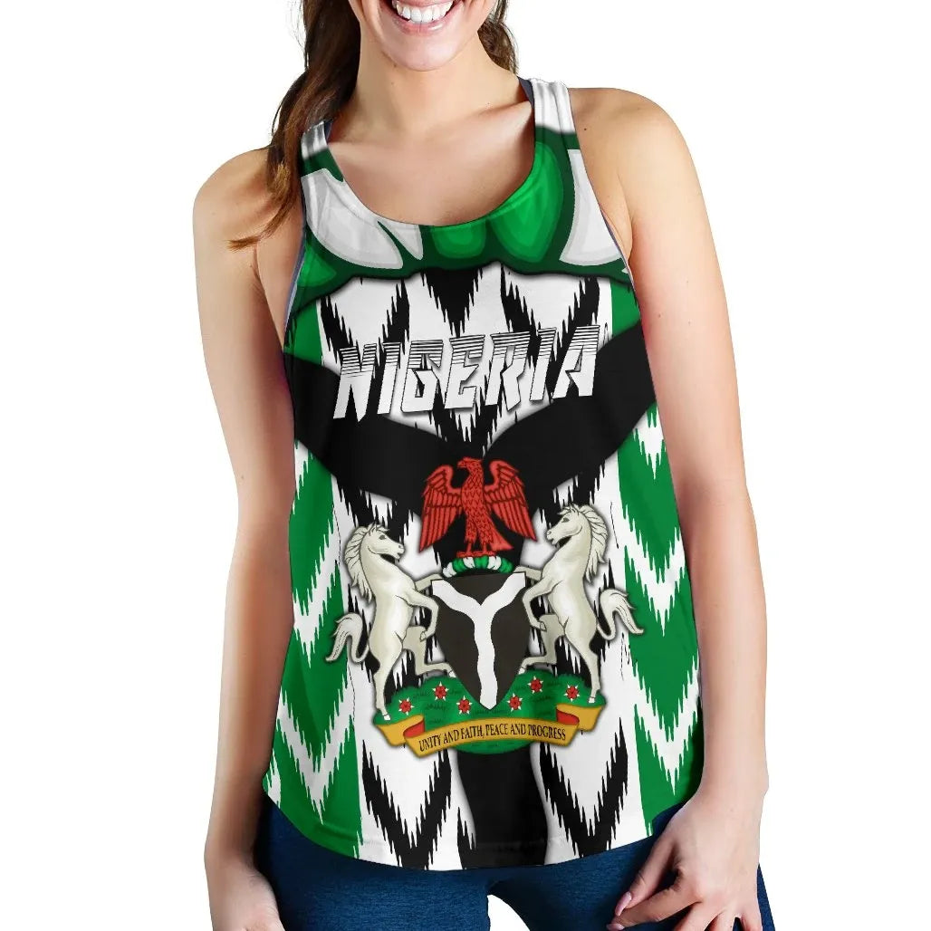 Nigeria Womens Racerback Tank Simple Version RLT8 - Wonder Print Shop