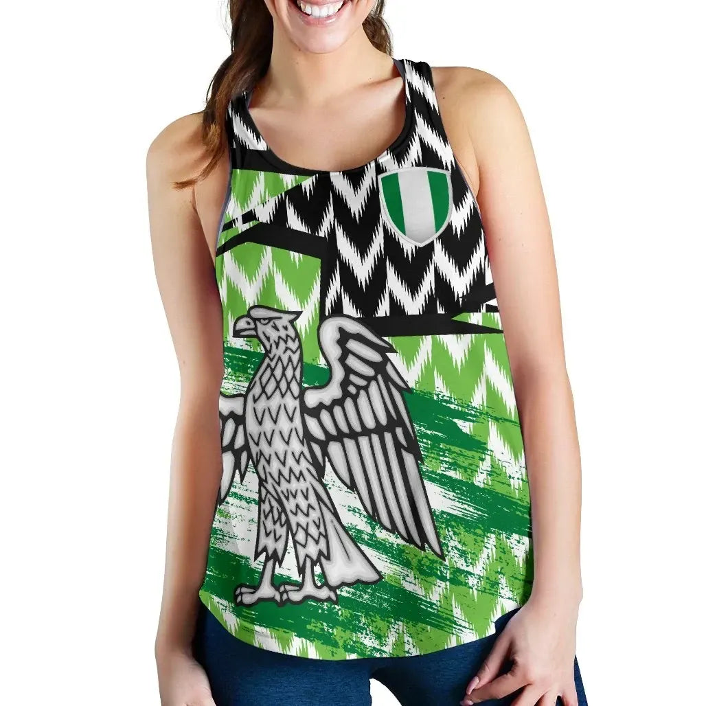 Nigeria Womens Racerback Tank Home, The Super Eagles RLT8 - Wonder Print Shop