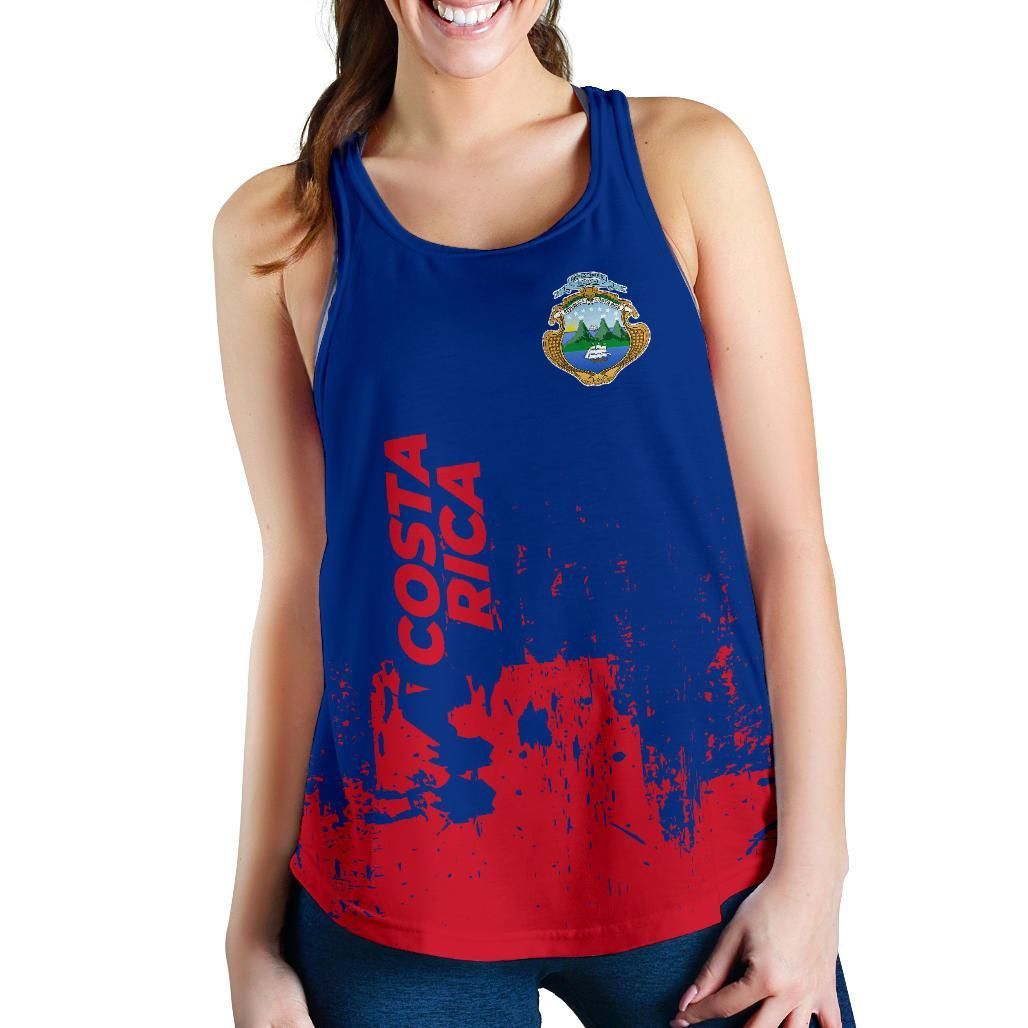 Costa Rica Women Racerback Tank , Smudge Style RLT13 - Wonder Print Shop