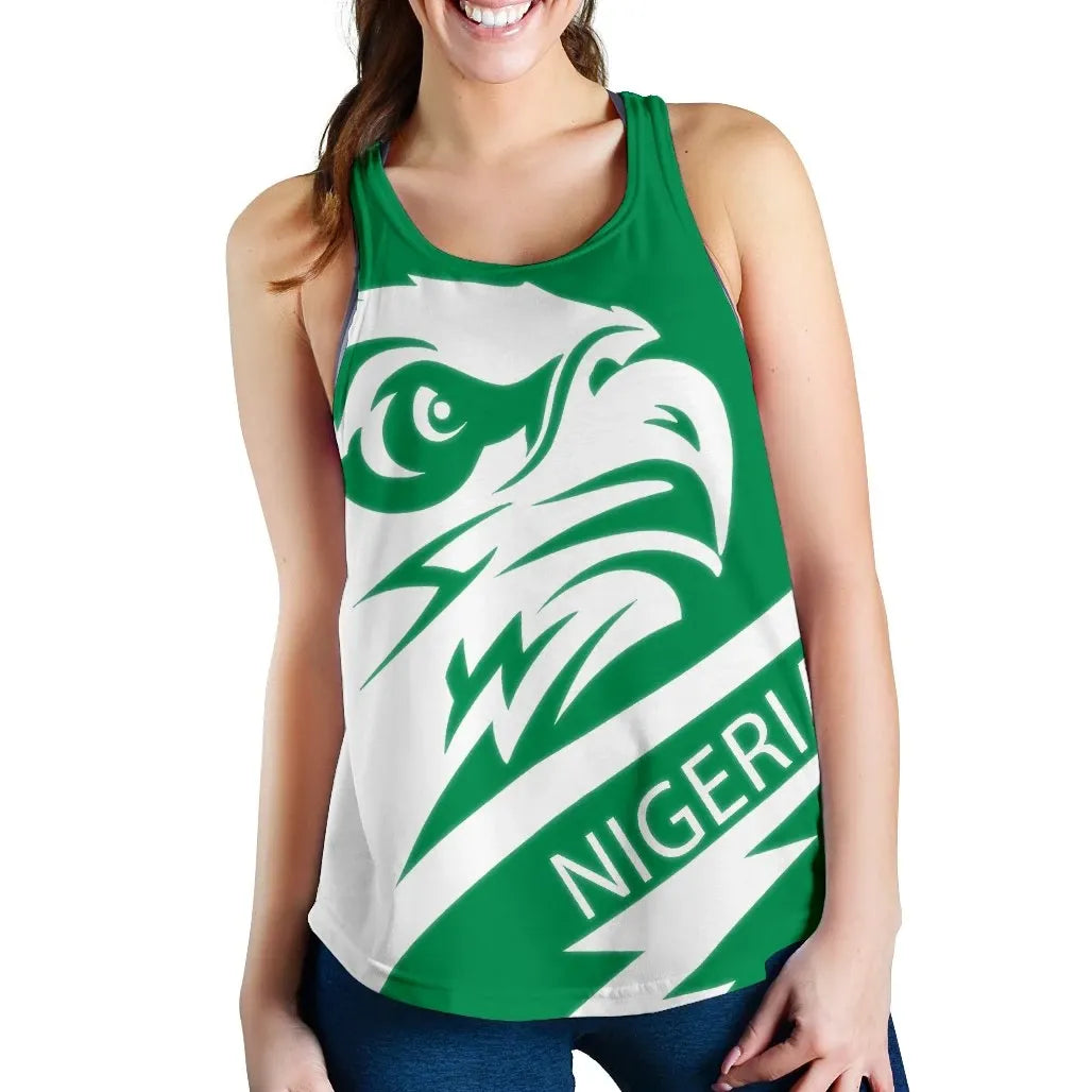 Nigeria Womens Racerback Tank, Eagle Version RLT8 - Wonder Print Shop