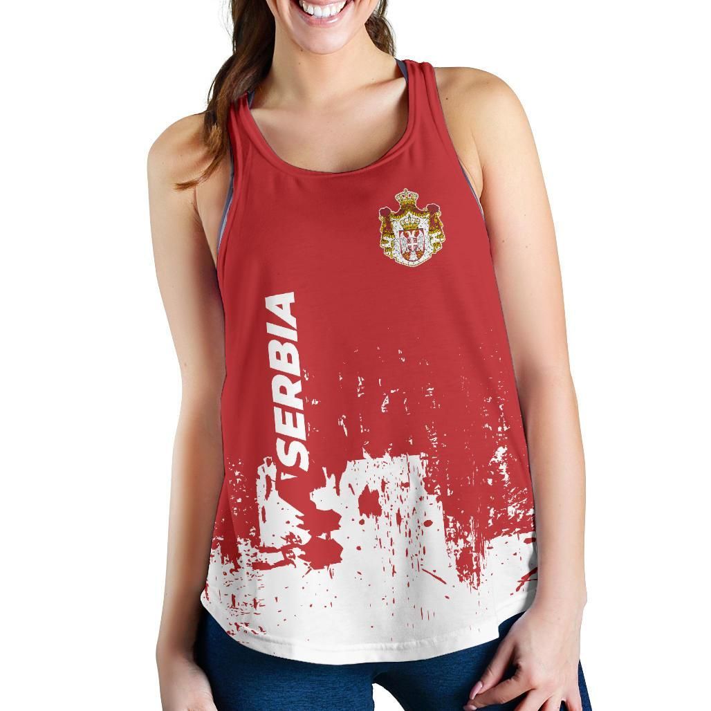 Serbia Women Racerback Tank Smudge Style RLT7 - Wonder Print Shop