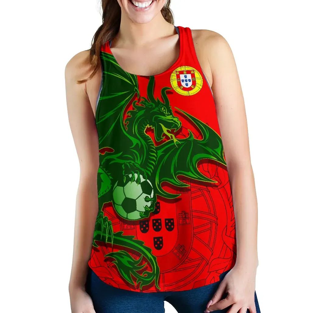 Portugal Football Dragon Green Women Racerback Tank RLT7 - Wonder Print Shop