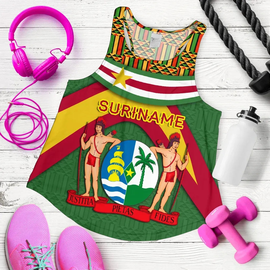 Suriname Women Racerback Tank Vibes Version RLT7 - Wonder Print Shop