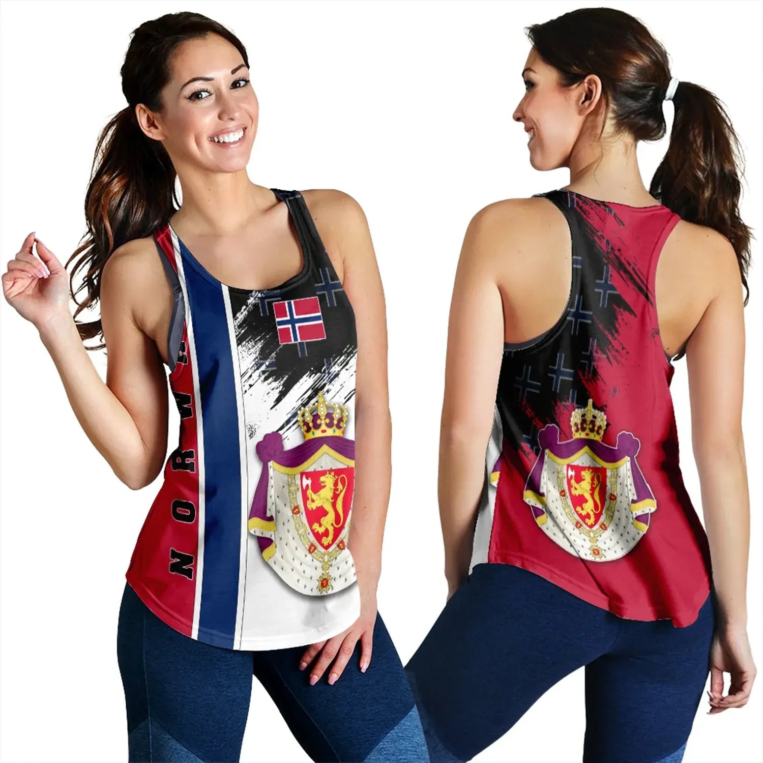 Norway Coat Of Arms Women's Racerback Tank Flag Style RLT7 - Wonder Print Shop