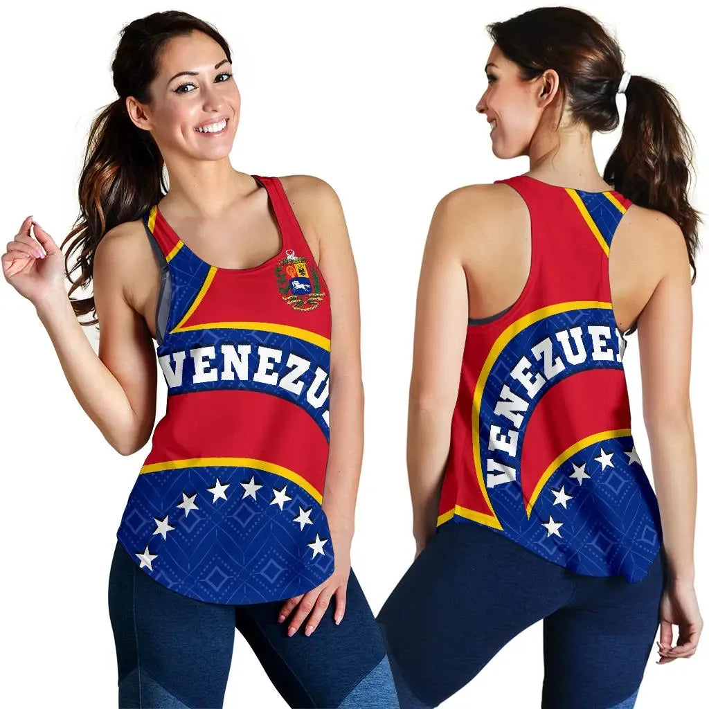 Venezuela Women's Racerback Tank, Venezuela Coat Of Arms RLT7 - Wonder Print Shop