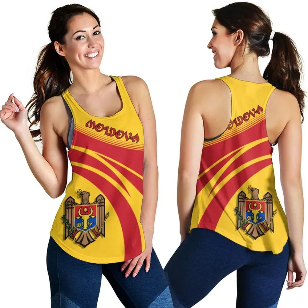 Moldova Coat Of Arms Women Tanktop Cricket RLT13 - Wonder Print Shop