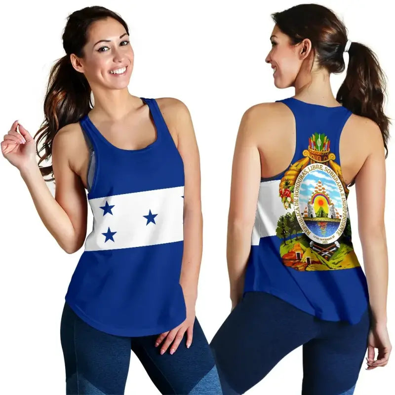 honduras-flag-with-coat-of-arms-women-tank-top