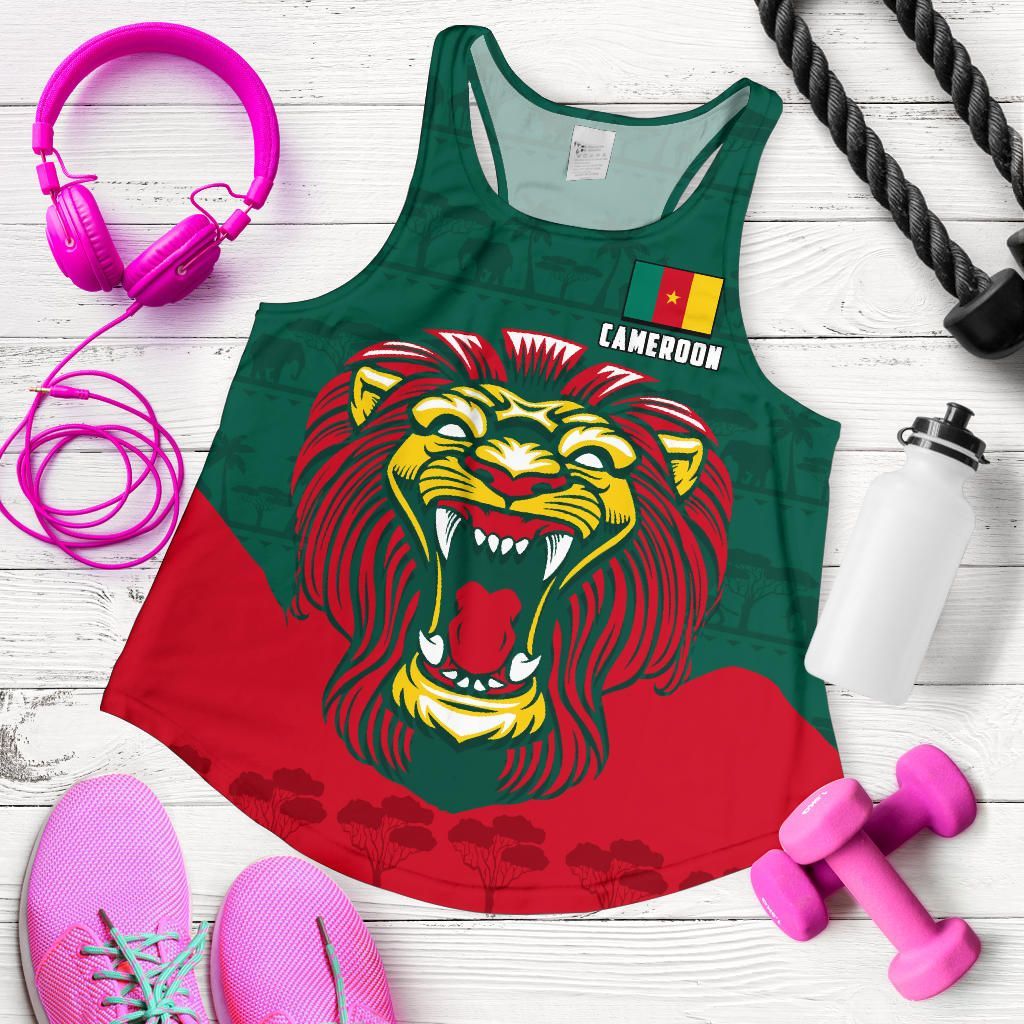 Cameroon Women Racerback Tank Lion RLT7 - Wonder Print Shop