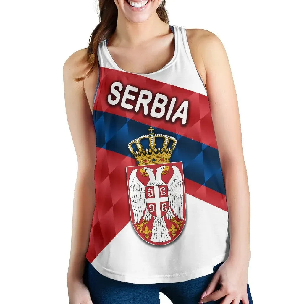 Serbia Women Racerback Tank Sporty Style RLT7 - Wonder Print Shop